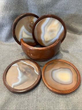 Brazilian Agate Coaster Set of 4